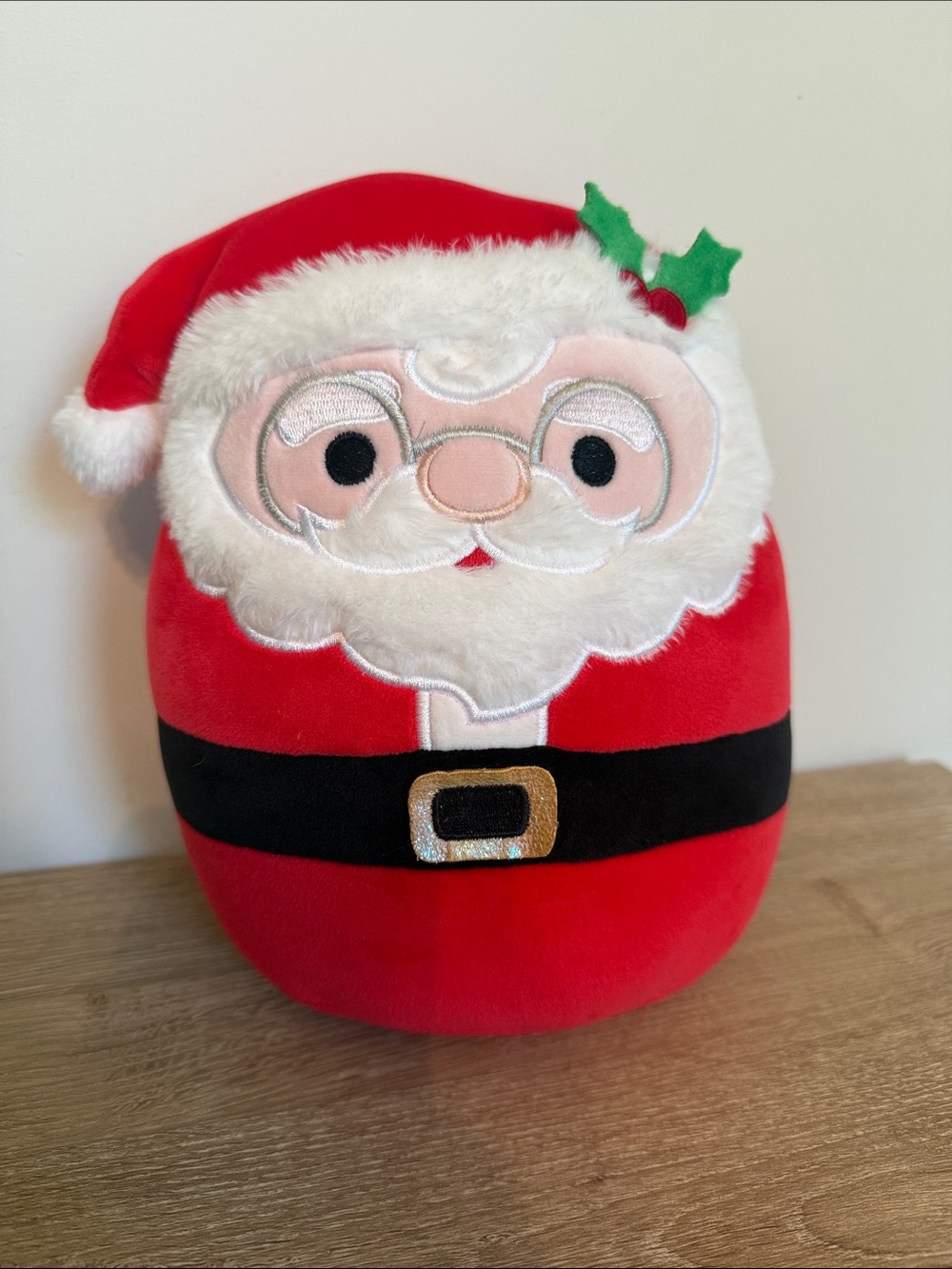 Squishmallows Red Santa Plush Pillow with Black Belt and White Trim